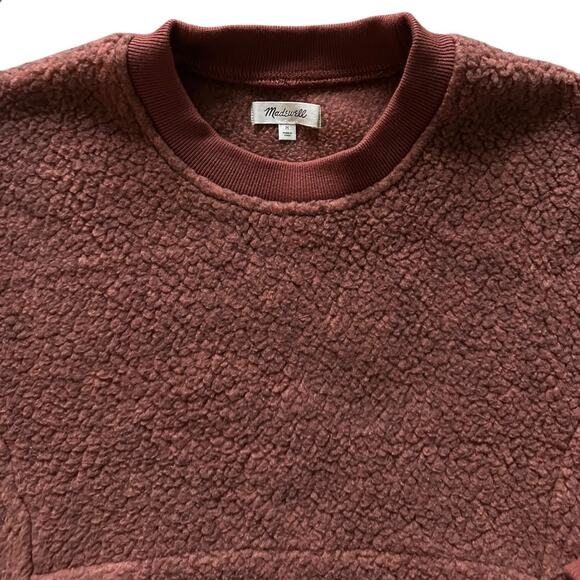 Madewell Polartec Fleece Crewneck Sweatshirt Medium Sweet Dahlia Thick Warm - Picture 5 of 8
